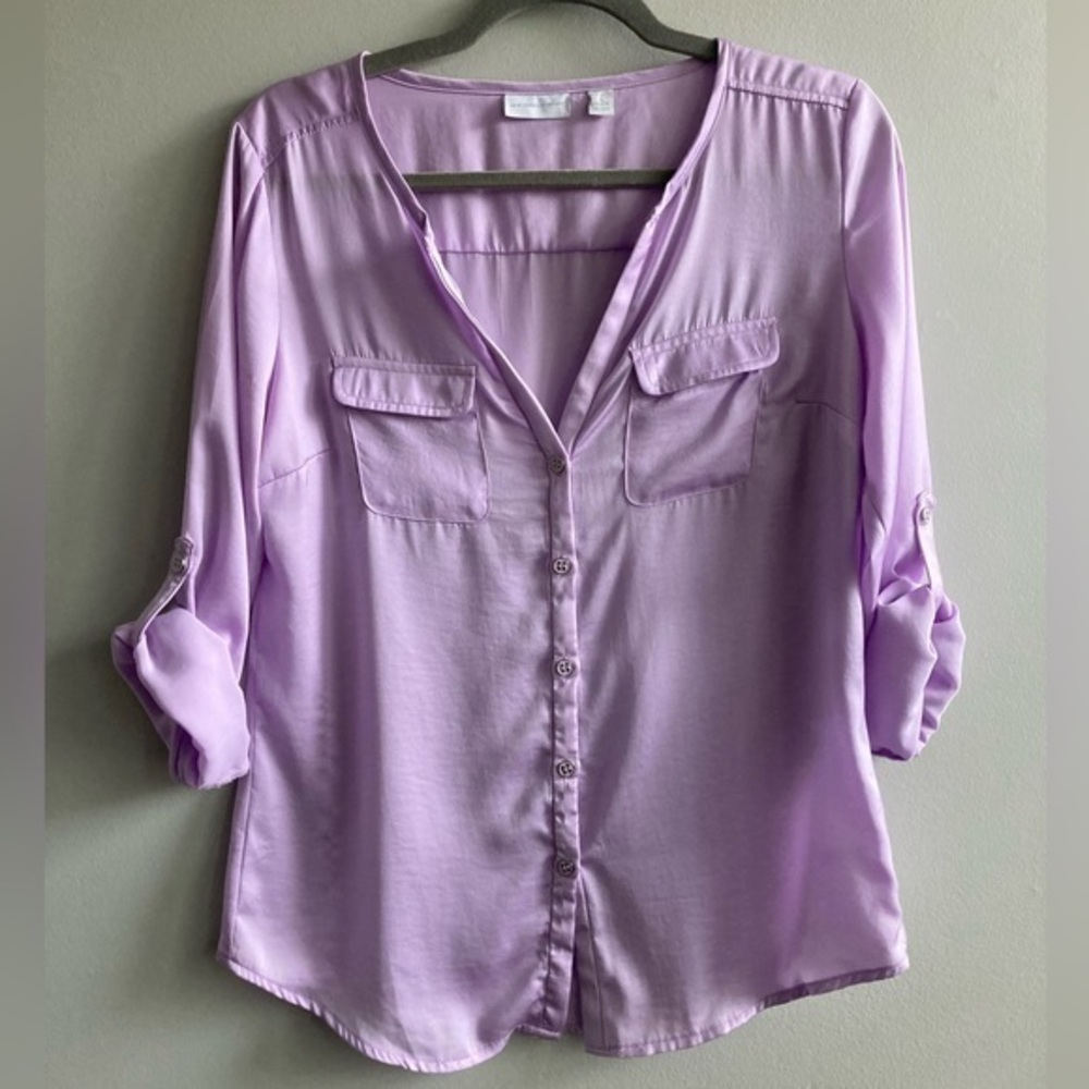 NY & Co Satin Button Down‎ Blouse
